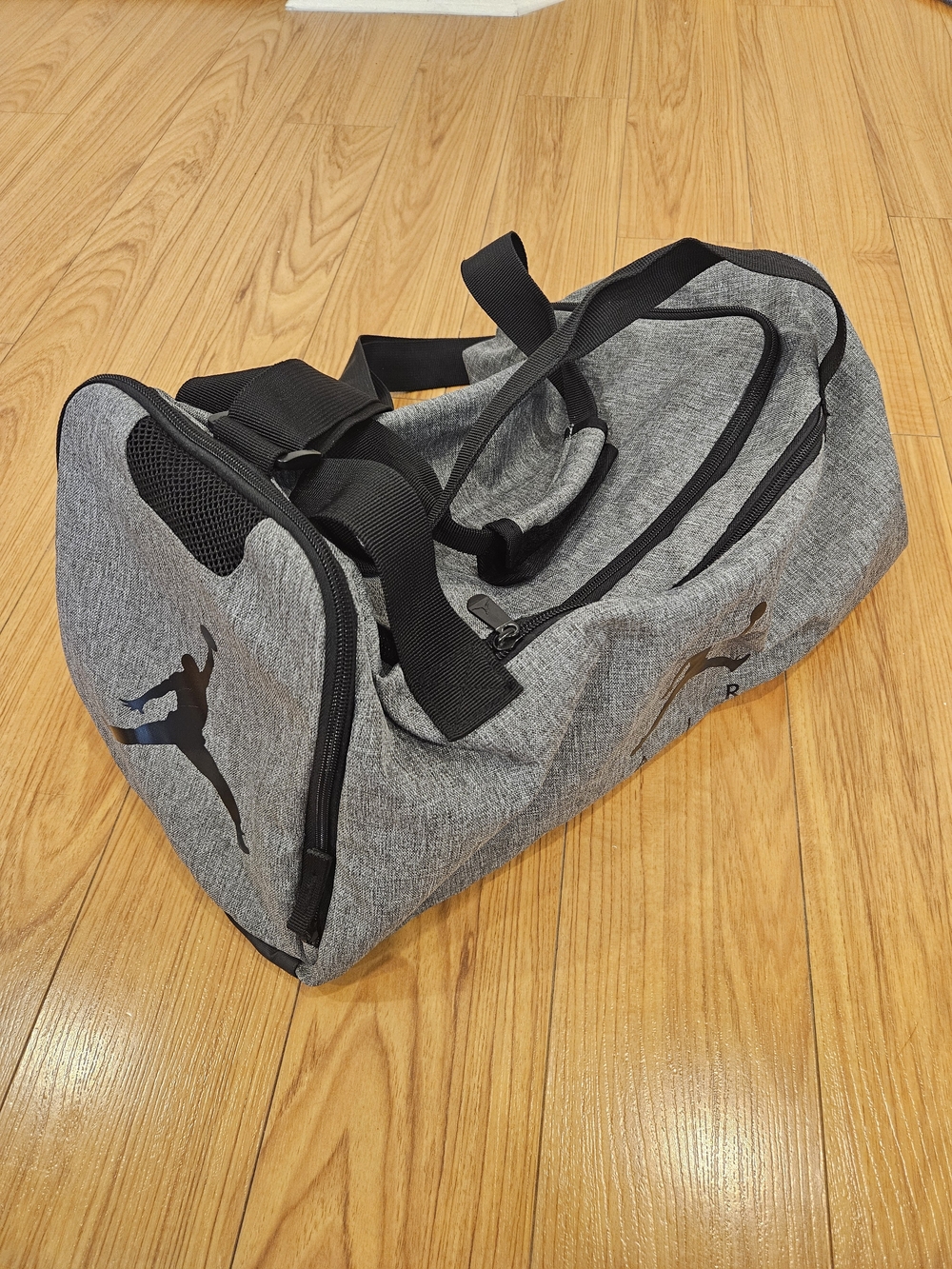 Nike Air Jordan Gray Duffel Bag with Black Accents Gym Bag
